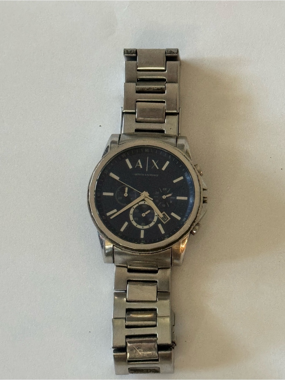 Armani Exchange Silver Bracelet Watch with Black Dial